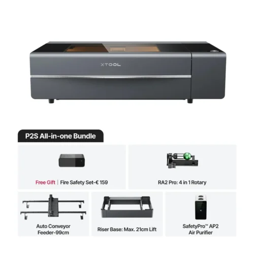 xTool P2S 55W Desktop CO2 Laser Cutter class 4 + all in one bundle